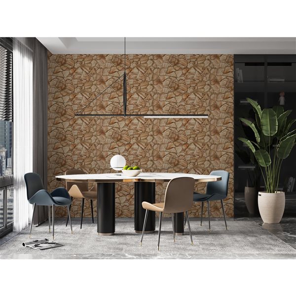 Panneau mural 3D en PVC imitation brique marron, 10/boîte, couvre 51 pi²