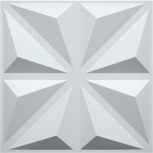 Dundee Deco Contemporary Geometric PVC 3D Wall Panel White 1.6 ft X 1.6 ft, 2.7 sq. ft. each