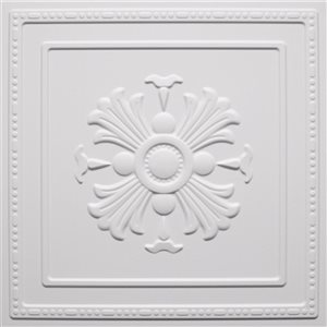 Dundee Deco Modern Floral PVC 3D Wall Panel White 1.6 ft X 1.6 ft, 26.9 sq. ft. 10/pk