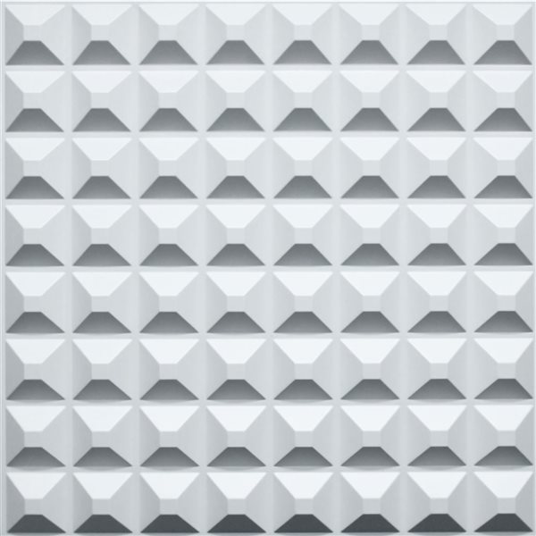 Dundee Deco Contemporary Spike PVC 3D Wall Panel White 1.6 ft X 1.6 ft, 26.9 sq. ft. 10/pk