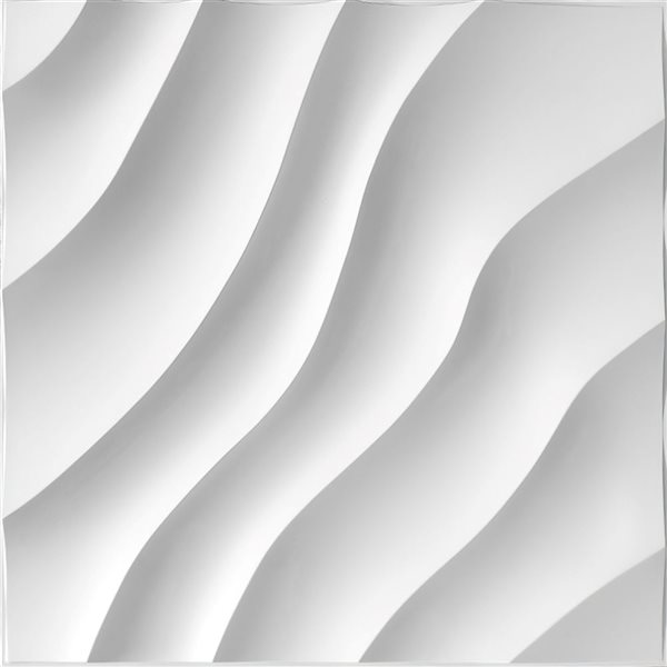 Dundee Deco Contemporary Stripes PVC 3D Wall Panel White 1.6 ft X 1.6 ft, 26.9 sq. ft. 10/pk