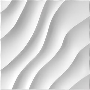 Dundee Deco Contemporary Stripes PVC 3D Wall Panel White 1.6 ft X 1.6 ft, 26.9 sq. ft. 10/pk