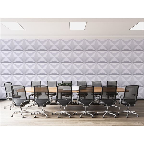 Dundee Deco Modern Diamond PVC 3D Wall Panel White 1.6 ft X 1.6 ft, 2.7 sq. ft. each