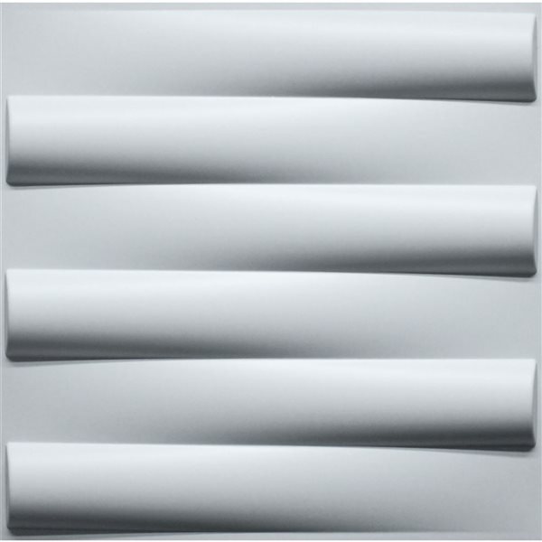 Dundee Deco Modern Stripes PVC 3D Wall Panel White 1.6 ft X 1.6 ft, 2.7 sq. ft. each