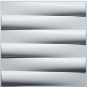 Dundee Deco Modern Stripes PVC 3D Wall Panel White 1.6 ft X 1.6 ft, 2.7 sq. ft. each