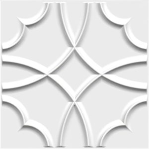 Dundee Deco Traditional Shapes PVC 3D Wall Panel White 1.6 ft X 1.6 ft, 26.9 sq. ft. 10/pk