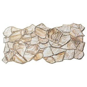 Dundee Deco Faux Stone PVC 3D Wall Panels in Ivory Brown, 10/pk, Covers 51 sq ft