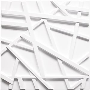 Dundee Deco Modern Trusan PVC 3D Wall Panel White 1.6 ft X 1.6 ft, 2.7 sq. ft. each