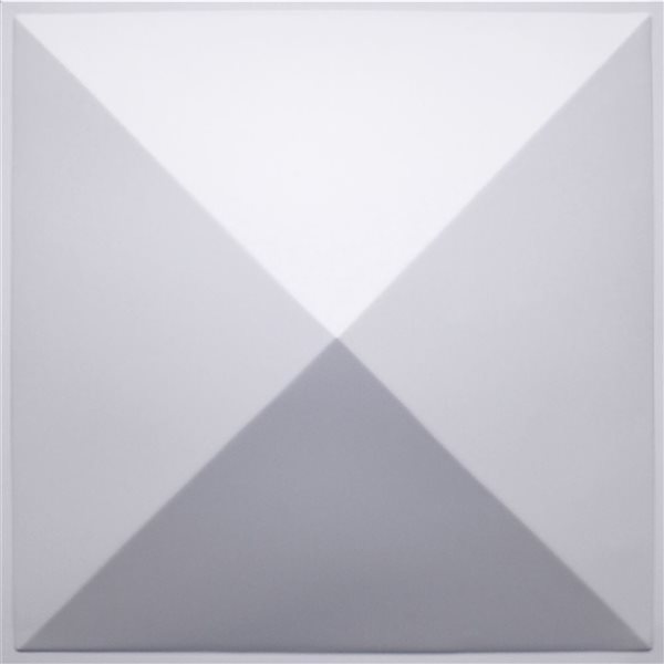 Dundee Deco Modern Diamond PVC 3D Wall Panel White 1.6 ft X 1.6 ft, 2.7 sq. ft. each