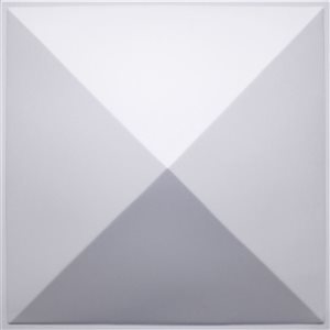 Dundee Deco Modern Diamond PVC 3D Wall Panel White 1.6 ft X 1.6 ft, 2.7 sq. ft. each