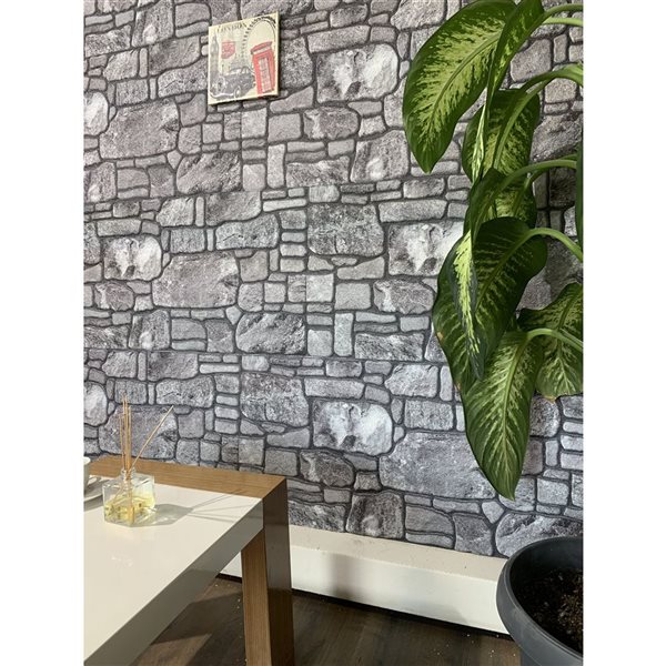 Dundee Deco Charcoal Grey 3.3 ft X 1.6 ft Styrofoam 3D Wall Panels, 54 sq ft