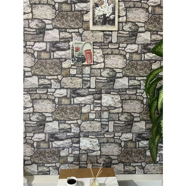 Dundee Deco Taupe Grey 3.3 ft X 1.6 ft Styrofoam 3D Wall Panels 54 sq ft