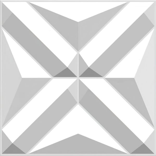 Dundee Deco Contemporary Shape PVC 3D Wall Panel White 1.6 ft X 1.6 ft ...