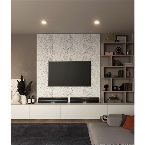 Panneau mural 3D en PVC imitation brique blanc gris, 10/boîte, couvre 51 pi²