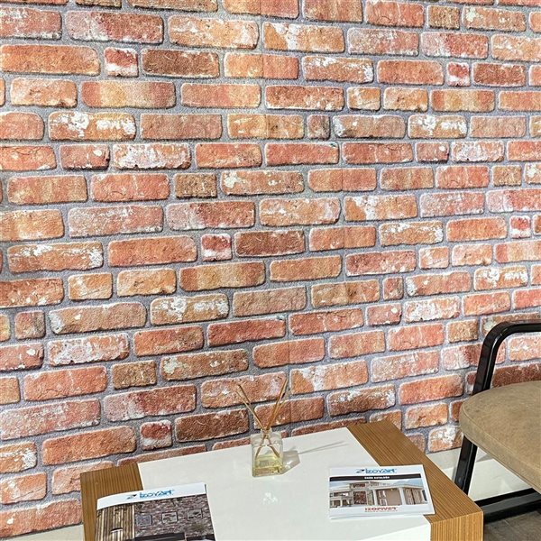 Dundee Deco Red Orange 3.3 ft X 1.6 ft Styrofoam 3D Wall Panels, 54 sq ft