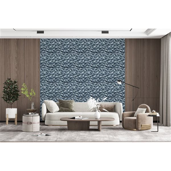 Dundee Deco Geometric Diamond PVC 3D Wall Panel Silver 1.6 ft X 1.6 ft, 2.7 sq. ft. each
