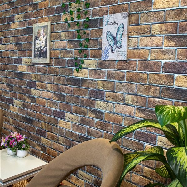 Dundee Deco Brown Beige 3.3 ft X 1.6 ft Styrofoam 3D Wall Panels 54 sq ft