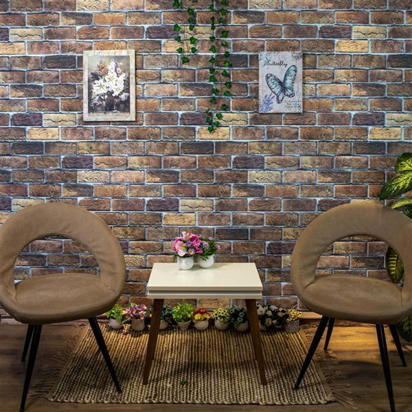 Dundee Deco Brown Beige 3.3 ft X 1.6 ft Styrofoam 3D Wall Panels 54 sq ft