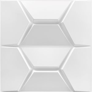 Dundee Deco Modern Trapezium PVC 3D Wall Panel White 1.6 ft X 1.6 ft, 2.7 sq. ft. each