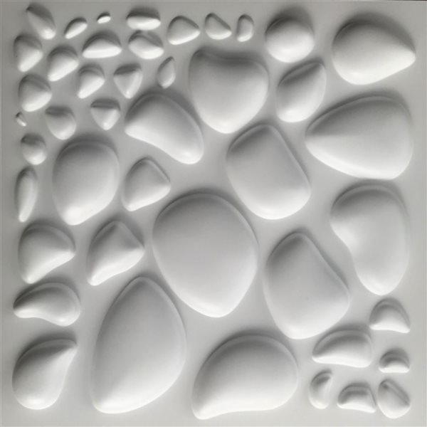 Panneau mural Dundee Deco 3D abstrait en PVC 1.6 x 1.6 pi, blanc 2.7 pi² au total