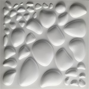 Panneau mural Dundee Deco 3D abstrait en PVC 1.6 x 1.6 pi, blanc 26.9 pi² 10/boite