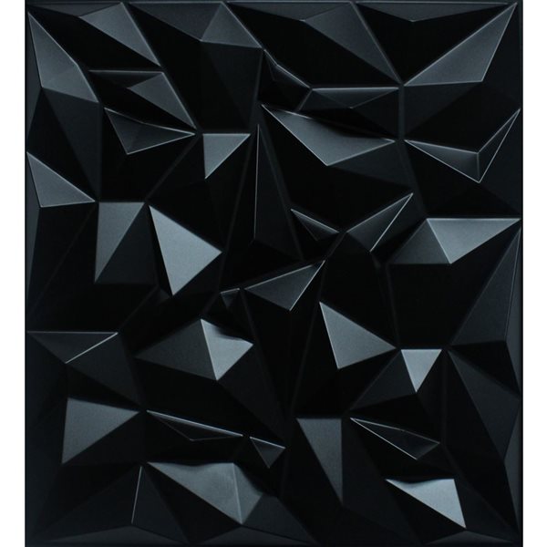 Dundee Deco Geometric Diamond PVC 3D Wall Panel Black 1.6 ft X 1.6 ft ...