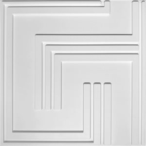 Dundee Deco Geometric Abstract PVC 3D Wall Panel White 1.6 ft X 1.6 ft, 2.7 sq. ft. each