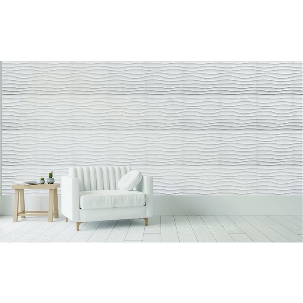 Dundee Deco Modern Wave PVC 3D Wall Panel 1.6 ft X 1.6 ft, 26.9 sq. ft. 10/pk