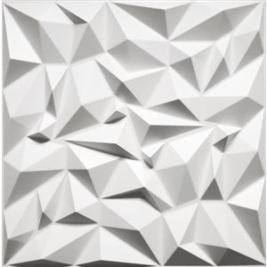 Dundee Deco Geometric Diamond PVC 3D Wall Panel White 1.6 ft X 1.6 ft, 2.7 sq. ft. each