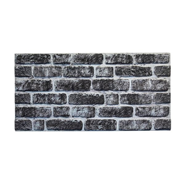 Dundee Deco Charcoal White 3.3 ft X 1.6 ft Styrofoam 3D Wall Panels, 54 sq ft in total