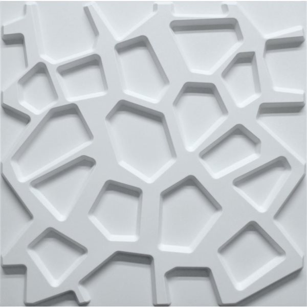 Dundee Deco Modern Brick PVC 3D Wall Panel White 1.6 ft X 1.6 ft, 2.7 sq. ft. each