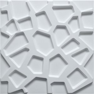 Dundee Deco Modern Brick PVC 3D Wall Panel White 1.6 ft X 1.6 ft, 2.7 sq. ft. each