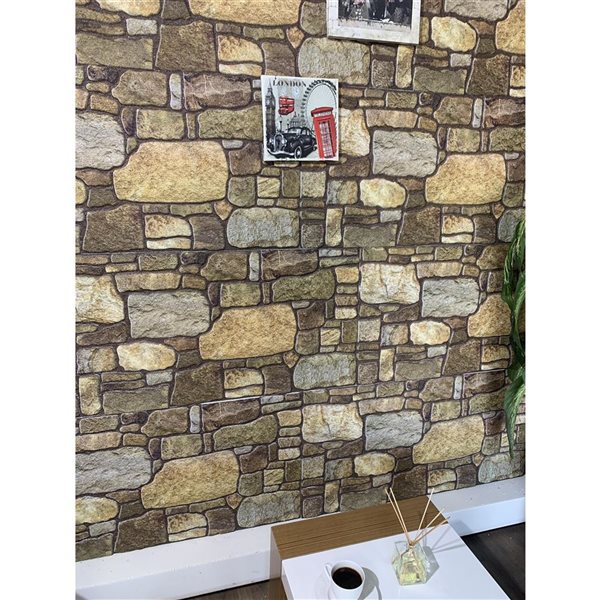 Dundee Deco Gold Brown 3.3 ft X 1.6 ft Styrofoam 3D Wall Panels ...