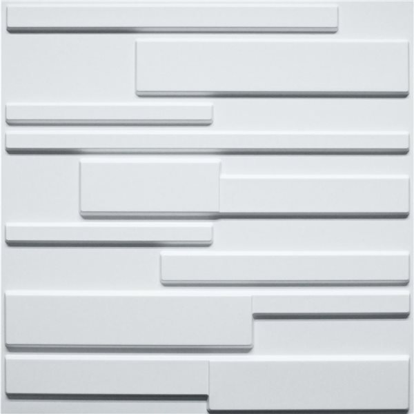 Dundee Deco Modern Bricks PVC 3D Wall Panel White 1.6 ft X 1.6 ft, 2.7 ...