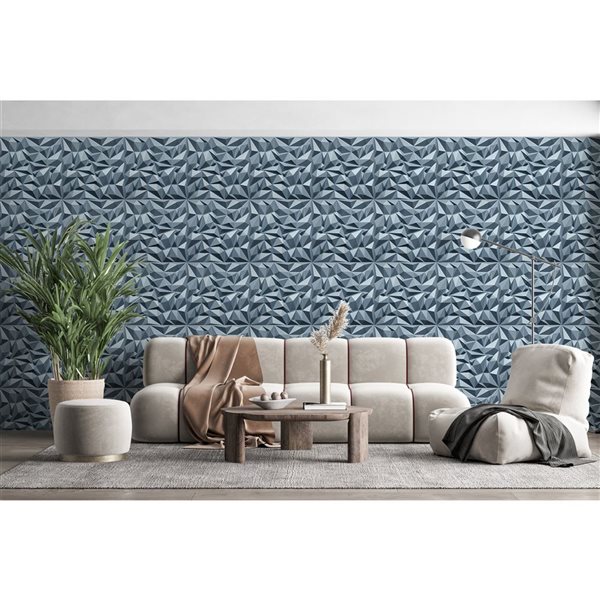 Dundee Deco Geometric Diamond PVC 3D Wall Panel Silver 1.6 ft X 1.6 ft, 13.5 sq. ft. 5/pk