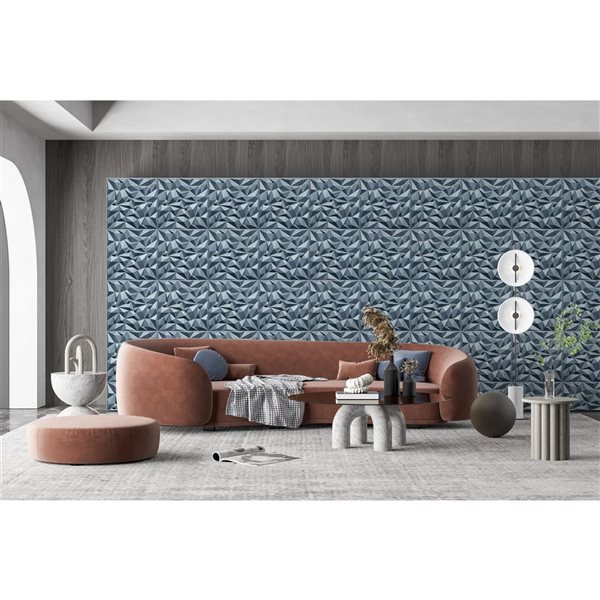 Dundee Deco Geometric Diamond PVC 3D Wall Panel Silver 1.6 ft X 1.6 ft, 13.5 sq. ft. 5/pk