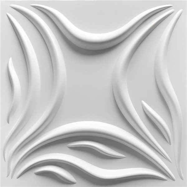 Dundee Deco Transitional Abstract PVC 3D Wall Panel Blanc 1.6 ft X 1.6 ft, 2.7 sq. ft. each