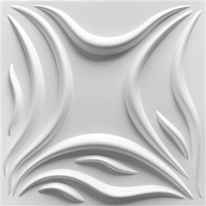 Panneau mural Dundee Deco 3D géométrique en PVC 1.6 x 1.6 pi, blanc 2.7 pi² au total