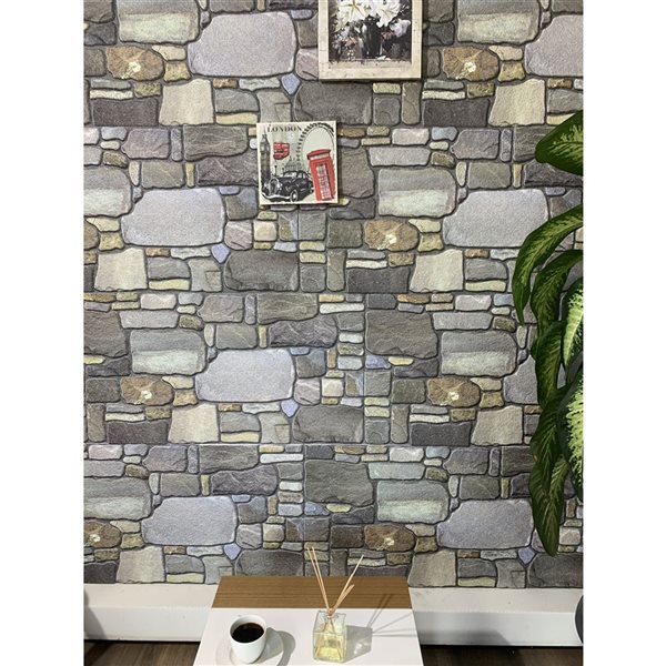 Dundee Deco Grey Pewter Blonde 3.3 ft X 1.6 ft Styrofoam 3D Wall Panels Multiple Colors 54 sq ft in total