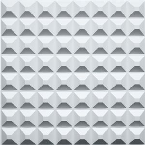 Dundee Deco Contemporary Spike PVC 3D Wall Panel White 1.6 ft X 1.6 ft, 13.5 sq. ft. 5/pk