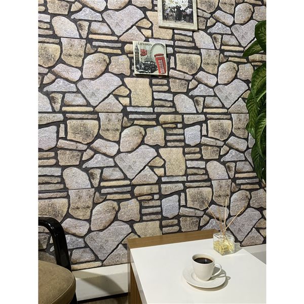 Dundee Deco Ochre Brown 3.3 ft X 1.6 ft Styrofoam 3D Wall Panels Multiple Colors 54 sq ft in total