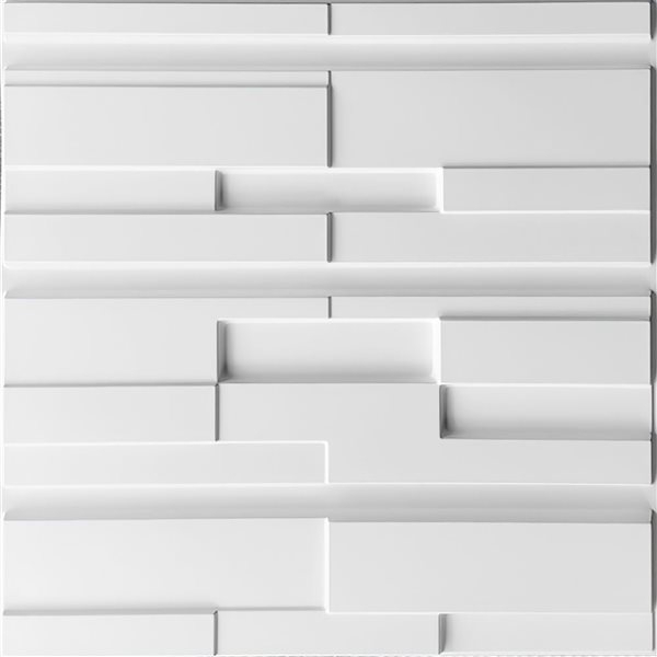 Dundee Deco Contemporary Bricks PVC 3D Wall Panel White 1.6 ft X 1.6 ft ...