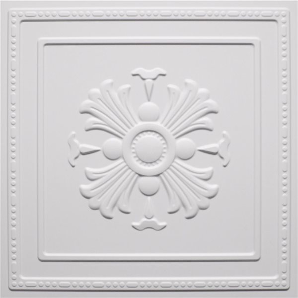 Panneau mural Dundee Deco 3D géométrique en PVC 1.6 x 1.6 pi, blanc 2.7 pi² au total