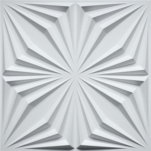 Contemporary Abstract PVC 3D Wall Panel White 1.6 ft X 1.6 ft, 2.7 sq. ft. each