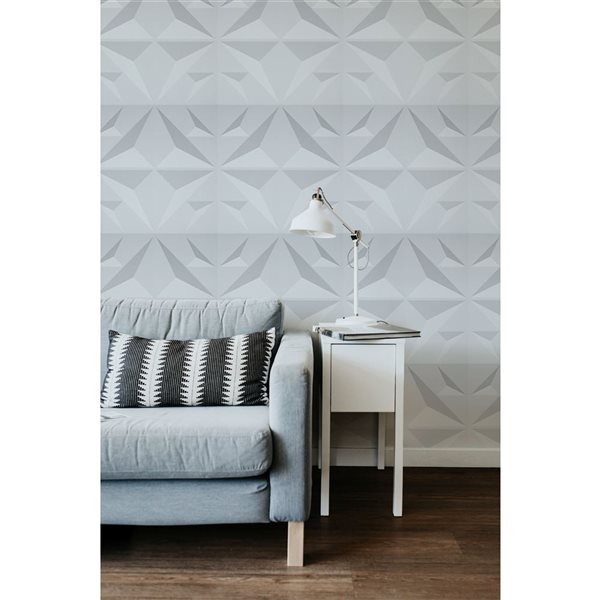 Dundee Deco Industrial Abstract PVC 3D Wall Panel White 1.6 ft X 1.6 ft, 2.7 sq. ft. each