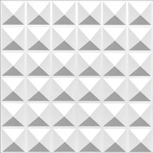 Dundee Deco Modern Shapes PVC 3D Wall Panel White 1.6 ft X 1.6 ft, 26.9 sq. ft. 10/pk