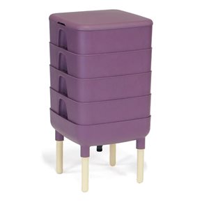 Lombricomposteur d'intérieur Essential Living par FCMP Outdoor mauve 15 x 30 po