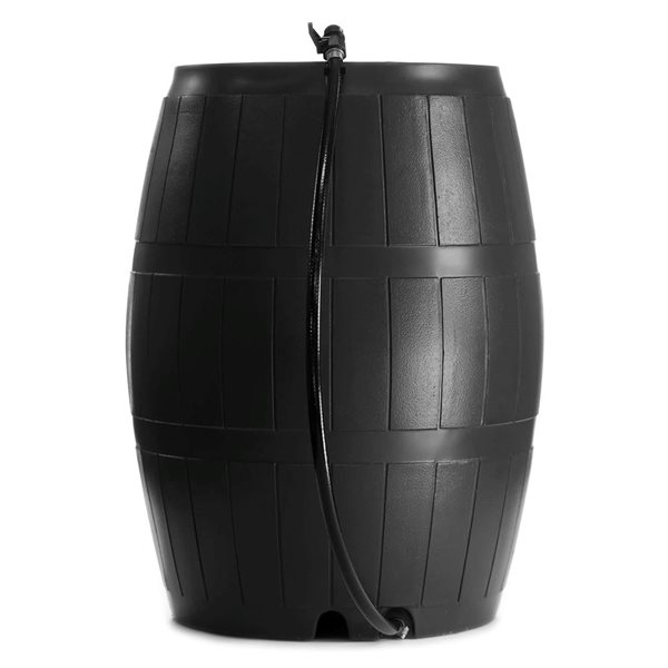 FCMP Outdoor 24 x 32-in Black Recycled Plastic Above Ground Rain Barrel