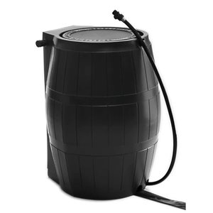 FCMP Outdoor 24 x 32-in Black Recycled Plastic Above Ground Rain Barrel