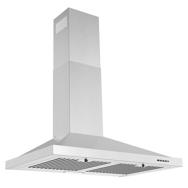Streamline Fermi 30-in 220 CFM Wall Mount Ducted Range Hood in Brushed Stainless Steel - Charcoal Filter